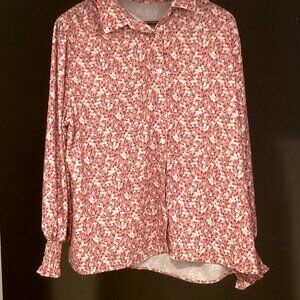 Pretty spring flowers long sleeve blouse